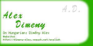 alex dimeny business card
